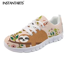 INSTANTARTS Женские туфли-лодочки Повседневное кроссовки милый мультфильм лень Дизайн Демисезонный на шнуровке zapatos mujer сетки кроссовки