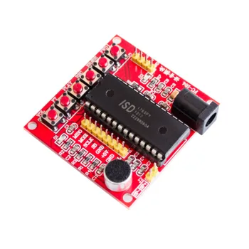 

ISD1760 75s Recording Playback Audio Sound Board Module 5V Sounds Voice Recording Playback Module with Mic Red