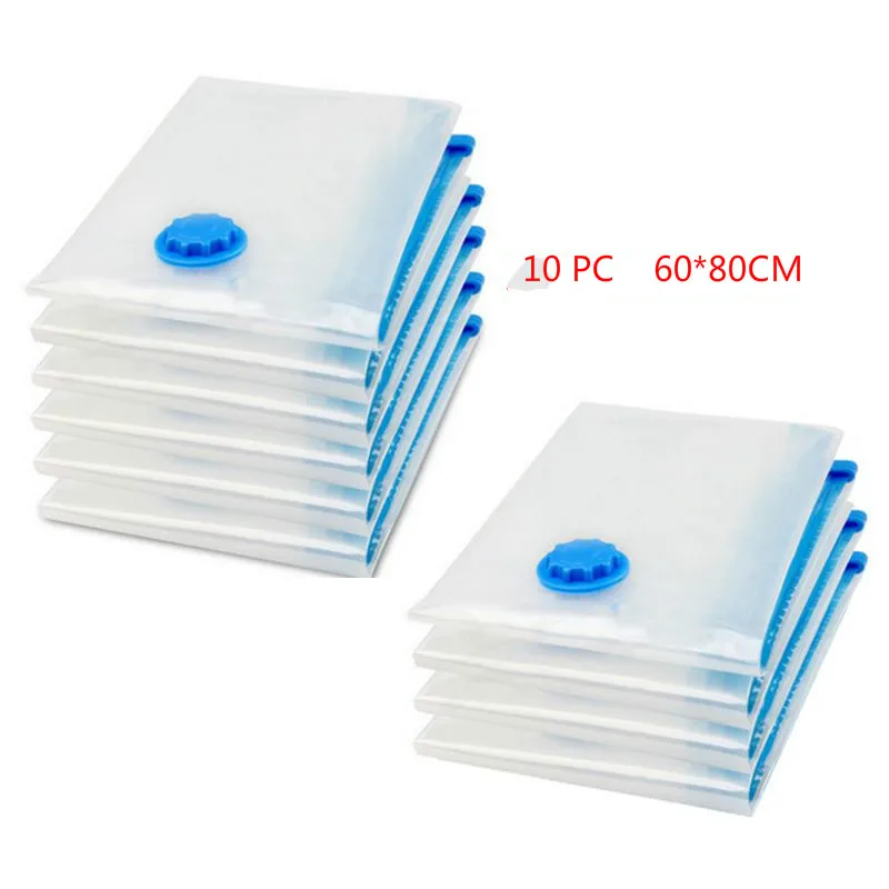 

10 PC Storage Bag Space Saver Foldable Compression Organizer for Clothes Home Vacuum Bag for Clothes Quilt Seal Packet