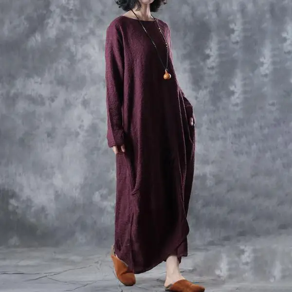 BUYKUD Vintage Dress 2018 Casual Autumn Fall Women Robe Long Sleeve Vestidos Elegant Party Tunic Dresses (6)