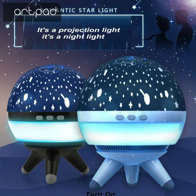 

Artpad USB Port LED Projector Light Stand More Color Home Night Desk Lamp With Battery Powered for Kids Birthday Party Wedding