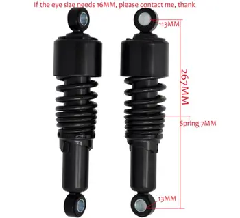 

10.5 " 267mm Motorcycle Shock absorber Bumper for Honda Suzuki Kawasaki black