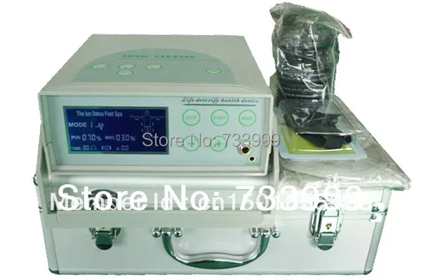 

2pcs/lot Promotion Single system ionic cleanse foot spa machine big LCD display and FIR belt keep health detoxification