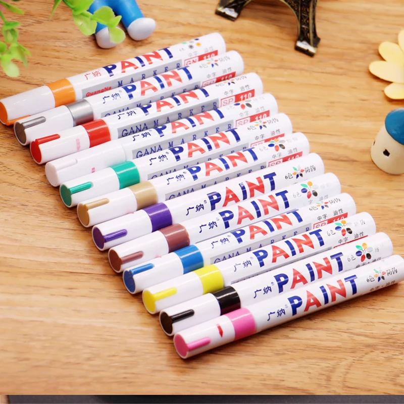 

colorful Waterproof pen Car Tyre Tire Tread CD Metal Permanent Paint markers Graffiti Oily Marker Pen marcador caneta stationery