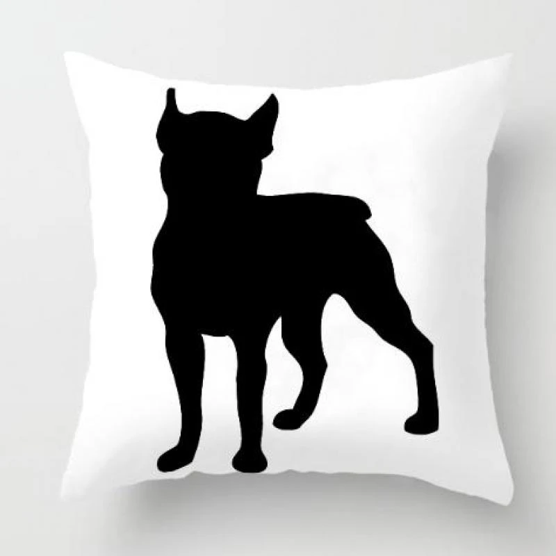 Black White Pillow Dog Plush Fabric French Bulldog Cushion Animal Famous Silhouette Germany Figure Almofada Decorativa For Car Almofada Decorativa French Bulldog Cushionbulldog Cushion Aliexpress