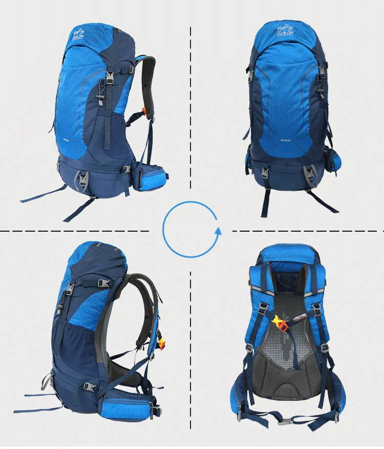 50л водонепроницаемый альпинистский походный рюкзак, дождевик, Сумка ...