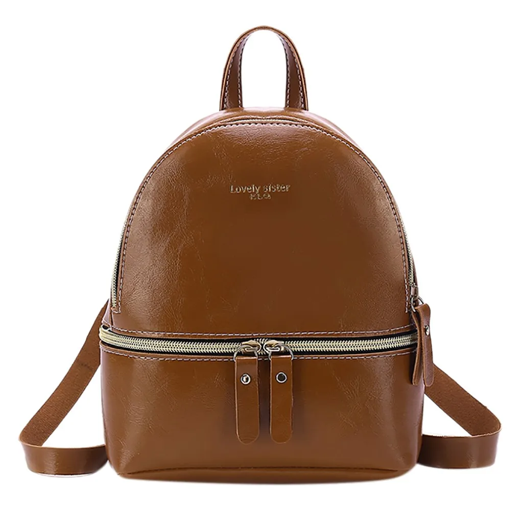 

Fashion Lady Shoulders Solid Small Backpack Letter Purse Synthetic Leather Mobile Phone Mochilas De Mujer HW
