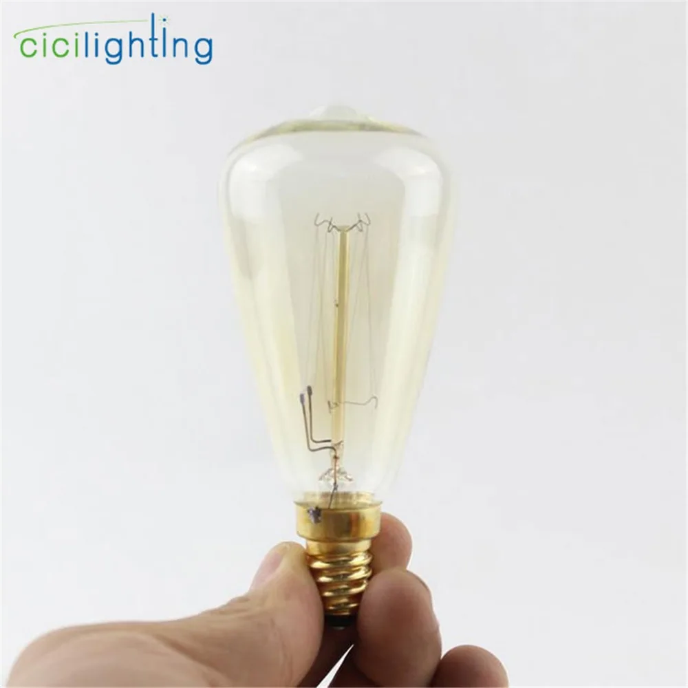 220V 40W E14 Эдисон лампы ST48 Винтаж Edison светильник накаливания Ретро лампа Lampoule