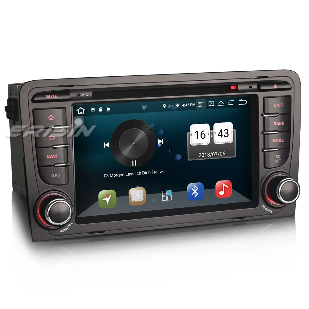 Excellent Erisin ES7327A 2 din Android 8.0 OBD 4GB RAM Car DVD GPS DAB for AUDI A3 Radio BT 1 Excellent Erisin ES7327A 2 din Android 8.0 OBD 4GB RAM Car DVD GPS DAB for AUDI A3 Radio BT 1