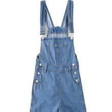 Деодар короткий джинсовый комбинезон Для женщин Летние Комбинезоны повседневные джинсы короткие костюмы проблемных детали тонкий комбинезон