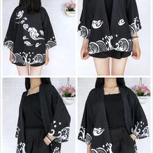 Лето плюс кимоно скейтборд кардиган женский с принтом длинный большой шифон скейтборд Солнцезащитная Одежда Горячая Солнцезащитная Свободная Женская одежда