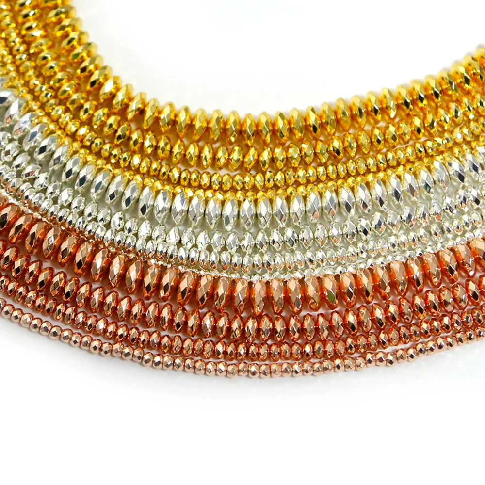 

Rose Gold Rondell Hematite Beads Natural Stone Beads For Jewelry Making 3mm 4mm 6mm 8mm Spacer Beads Diy Bracelet Jewelry