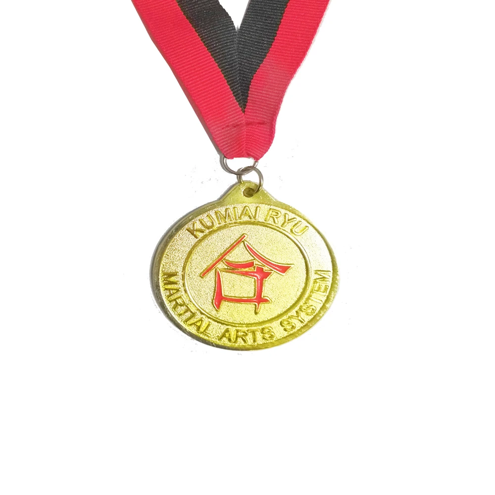 Customized Zinc Alloy Medal 2inches(50mm) Soft Enamel Shiny Gold Plating with Texture Medals