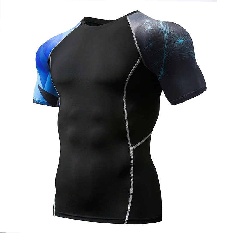 

Men's Fitness 3D Print Short Sleeve T-Shirt Men's Body Firming Thermal Shrink Shirt MMA Crossfit Workout Top Gear