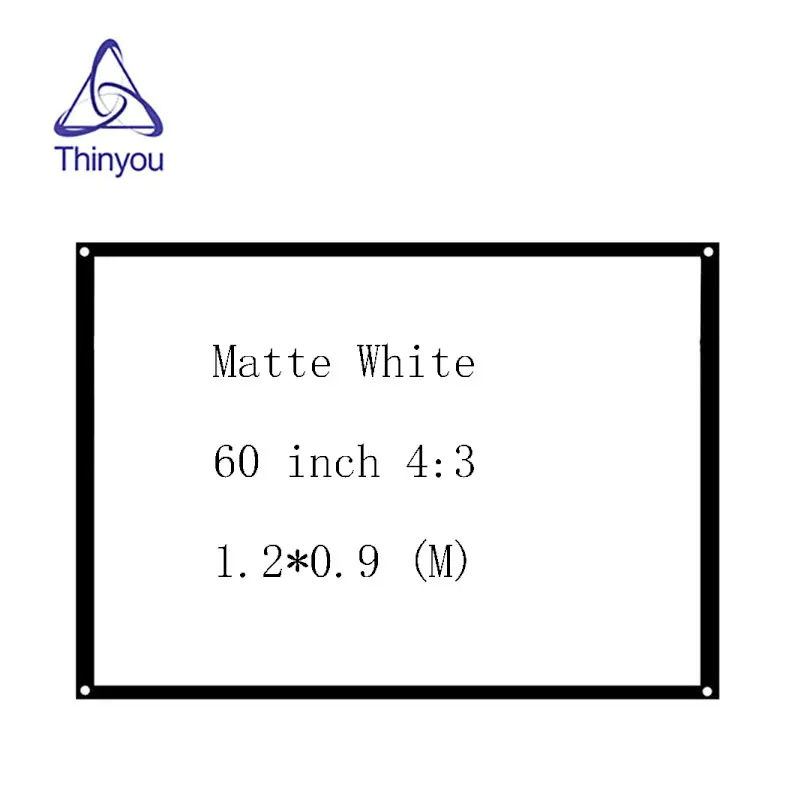 Thinyou Factory sales 60 inch 4 3 Matt White font b Projector b font HD Screen