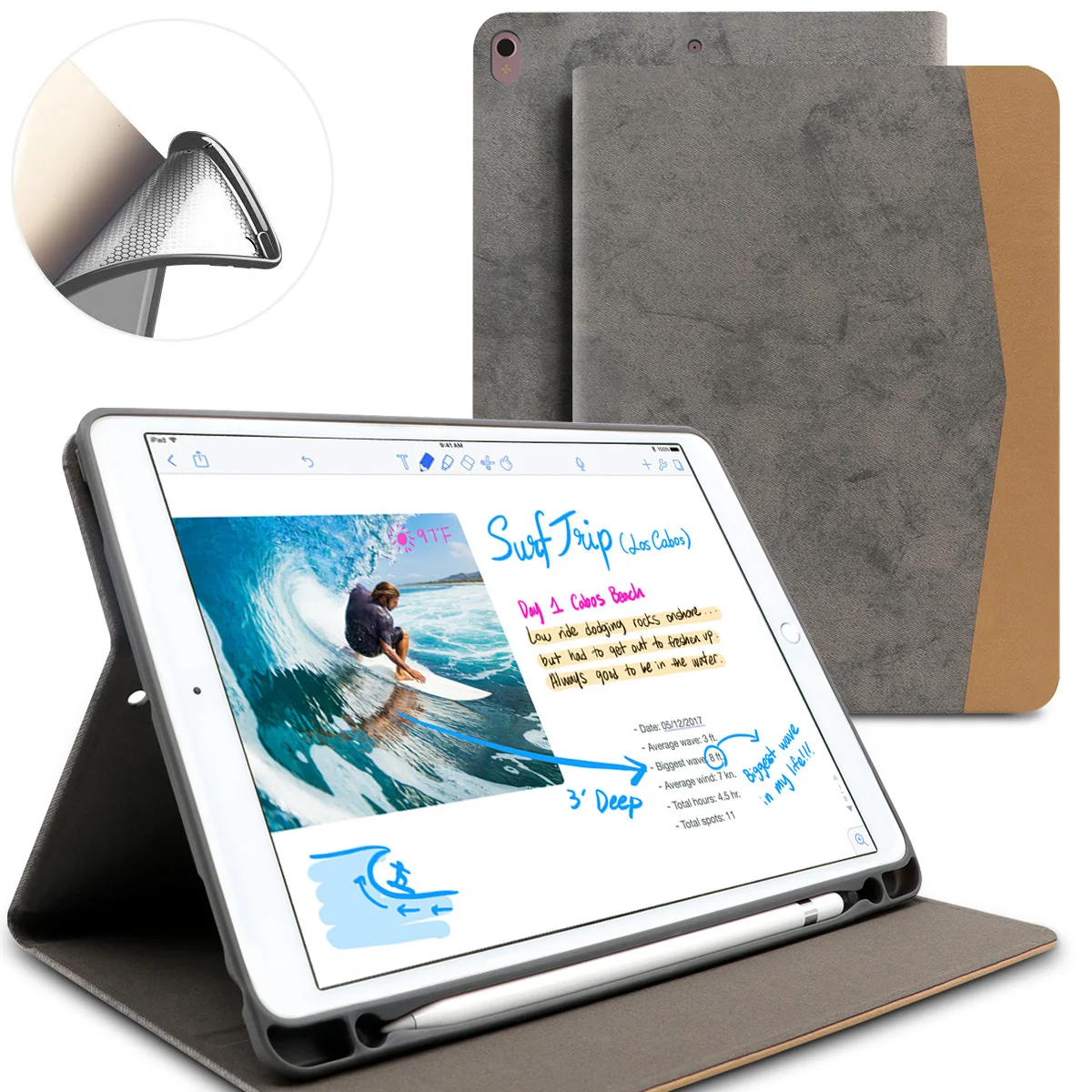 Soft Case For Ipad Pro 10 5 Inch 2017 New Pu Leather Smart Cover With Pencil Holder Auto Sleep Wake For Apple Ipad Pro 10 5 Case For Ipad Case For Ipad Prosmart Cover Aliexpress