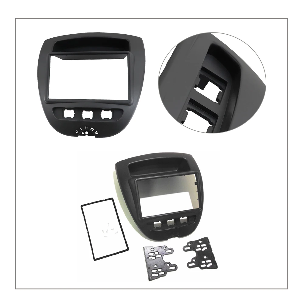 2 Din Стерео Радио Фризовая Панель знака Рамка CD Dashboard аудио внутренняя отделка для Toyota Aygo для Citroen C1 для peugeot 107