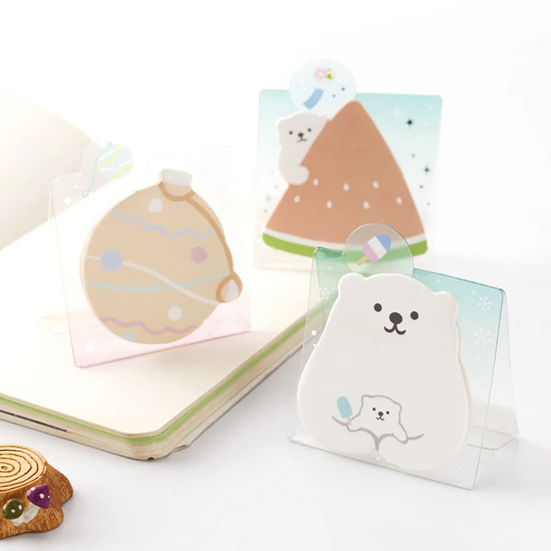 1 x polar bear shell stand memo pad клейкая бумага для заметок наклейка кавайный блокнот канцелярские принадлежности pepalaria офисные школьные принадлежности