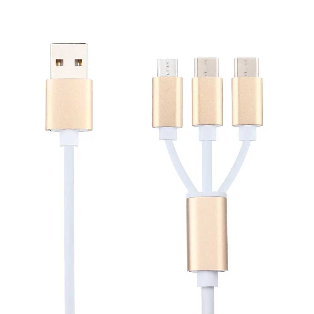 3 дюйма 12.1A кабель для быстрой зарядки type C Micro USB кабель с Android сотовых телефонов/планшетов с микро USB входом - Цвет: Золотой