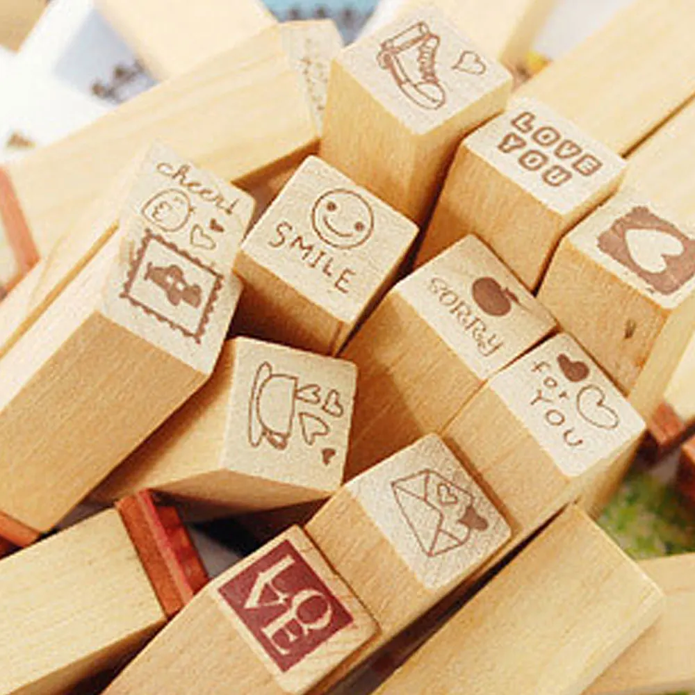 

Set of 25 creative and cute diary decoration seals Rubber Mini Diary Stamp Set 2019
