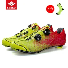 2017 Santic Carbon Fiber Cycling Shoes Men Ultralight Road Bike Zapatillas MTB Shoes PRO Racing Team Self-locking Bicycle Shoes