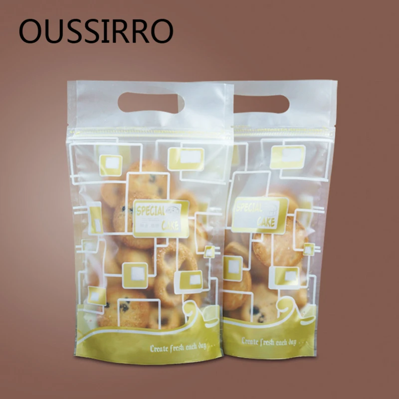 10PCS Self Standing Zipper Ziplock Bag Cookies Food Grade Film Diy Gift