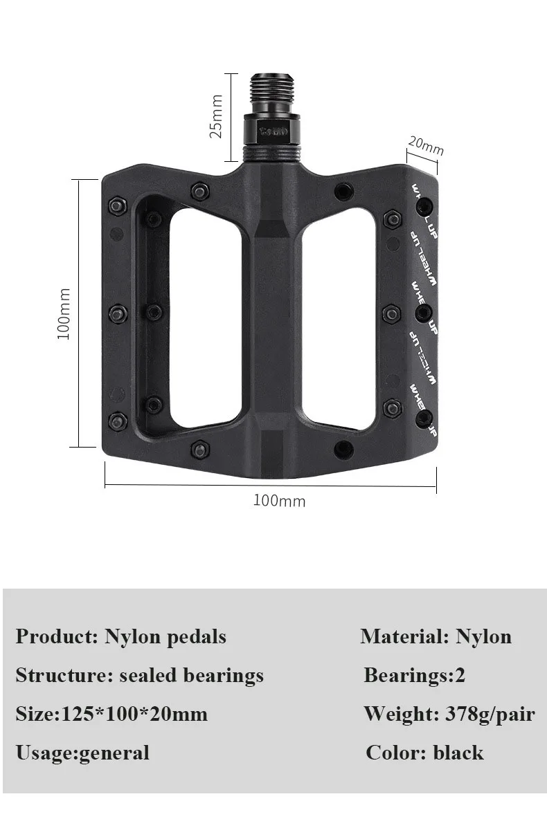 Расширенные противоскользящие подшипники, нейлоновые педали для велосипеда, черные педали для горного велосипеда, педали для шоссейного велосипеда MTB из нейлонового волокна, велосипедные педали BMX, велосипедные части