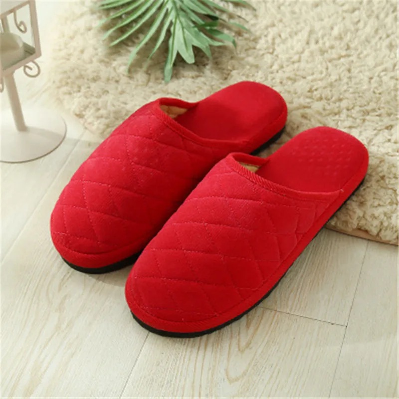 

2018 Spring and autumn corduroy indoor home floor home couples to spread plush female men's cotton slippers WSX16