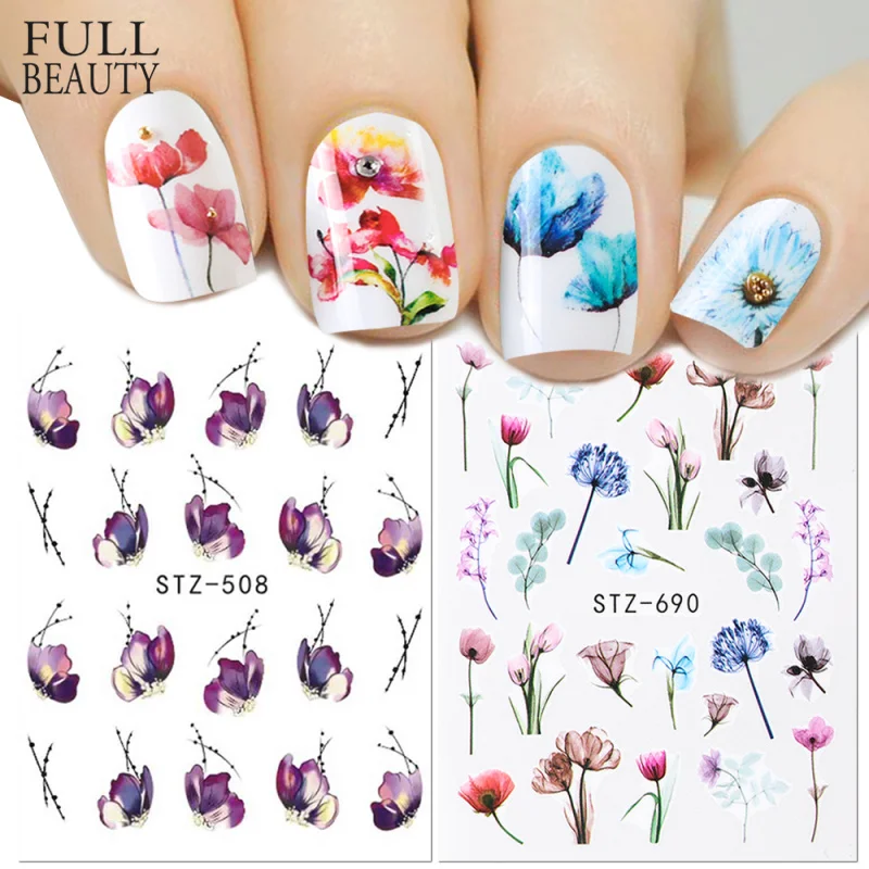 1pcs Floral Slider Water Stickers Decal For Nail Art Transfer Tattoo 1pcs Floral Slider Water Stickers Decal For Nail Art Transfer Tattoo