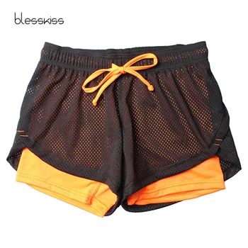 Blesskiss Yoga Shorts Women Fitness Top Spandex Neon Elastic Lulu Running Workout Short Leggings For Ladies Gym Sport Shorts 3