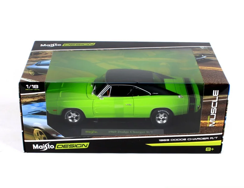 1:18 Maisto Dodge charger RT 1969 переоборудованный зеленый литой под давлением модель автомобиля