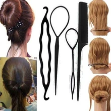 HotWomen’s 4Pcs Hair Twist Styling Clip Stick Bun Maker Braid Tool Hair Accessories 7COI
