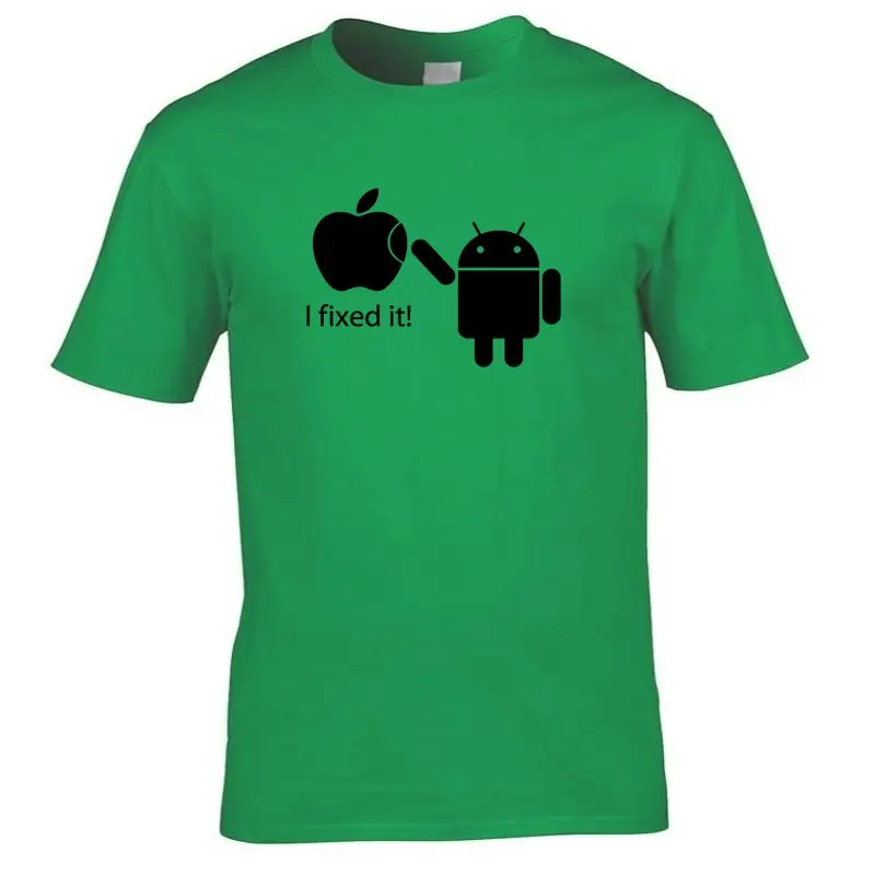 COOLMIND FU0116A, хлопковые мужские футболки, Android Robot, Мужская футболка, Apple Humor Logo, с принтом, забавная футболка, короткий рукав, футболки - Цвет: LV