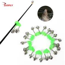 10 шт. рыболовные удочки, колокольчики для рыбалки, сигнализаторы укуса, зажимные наконечники, колокольчики, кольцо, Зеленый ABS рыболовные аксессуары