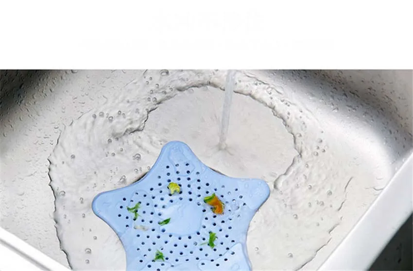 Красочный синий/зеленый силиконовый кухонный канализационный фильтр для раковины сливных волос дуршлаг и фильтр для раковины ванной комнаты Размер 15,5*13 см