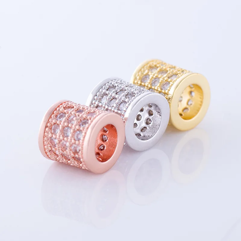 

Big Hole 5mm, CZ Brass Metal Micro Pave Cubic Zirconia Ball Round Bead Spacer Beads For Jewelry Making Supplies Accessories