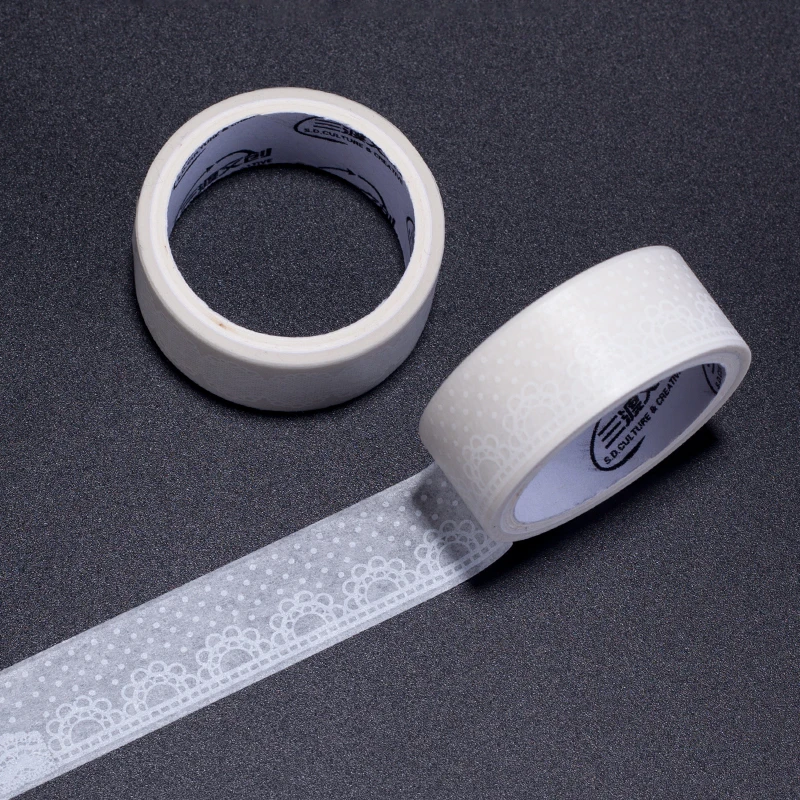 15mm*5m White Lace Washi Tape Masking Paper Tape Decoration DIY
