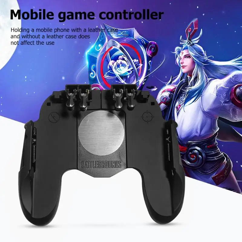 H9 Game Controller with Fan Six Finger Joystick GamePad with Cooler Fire Button Mobile Phone Game HandleTrigger for PUBG H9 Game Controller with Fan Six Finger Joystick GamePad with Cooler Fire Button Mobile Phone Game HandleTrigger for PUBG