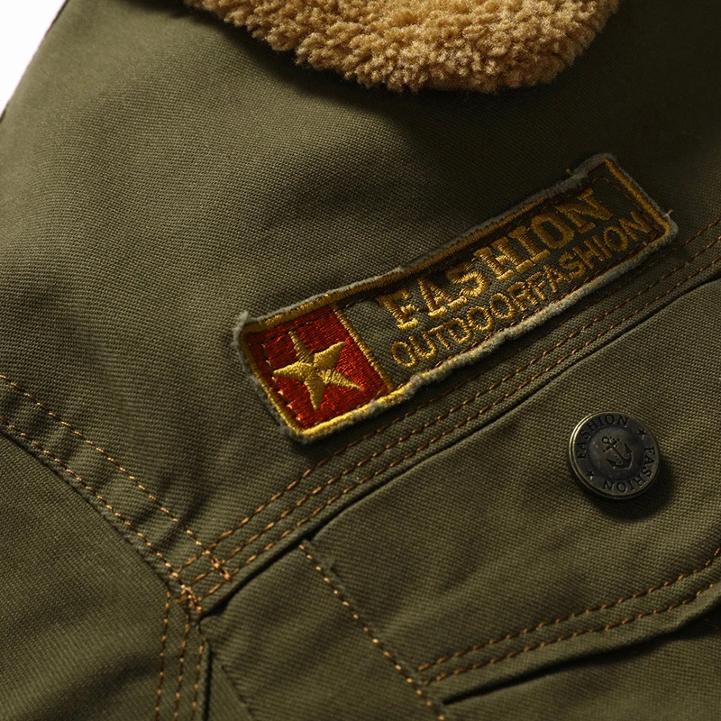  Winter Wehrmacht Airsoft Men Air Force Pilot Tops Tactical Equipment Cotton Thick Fur Collar Warm M