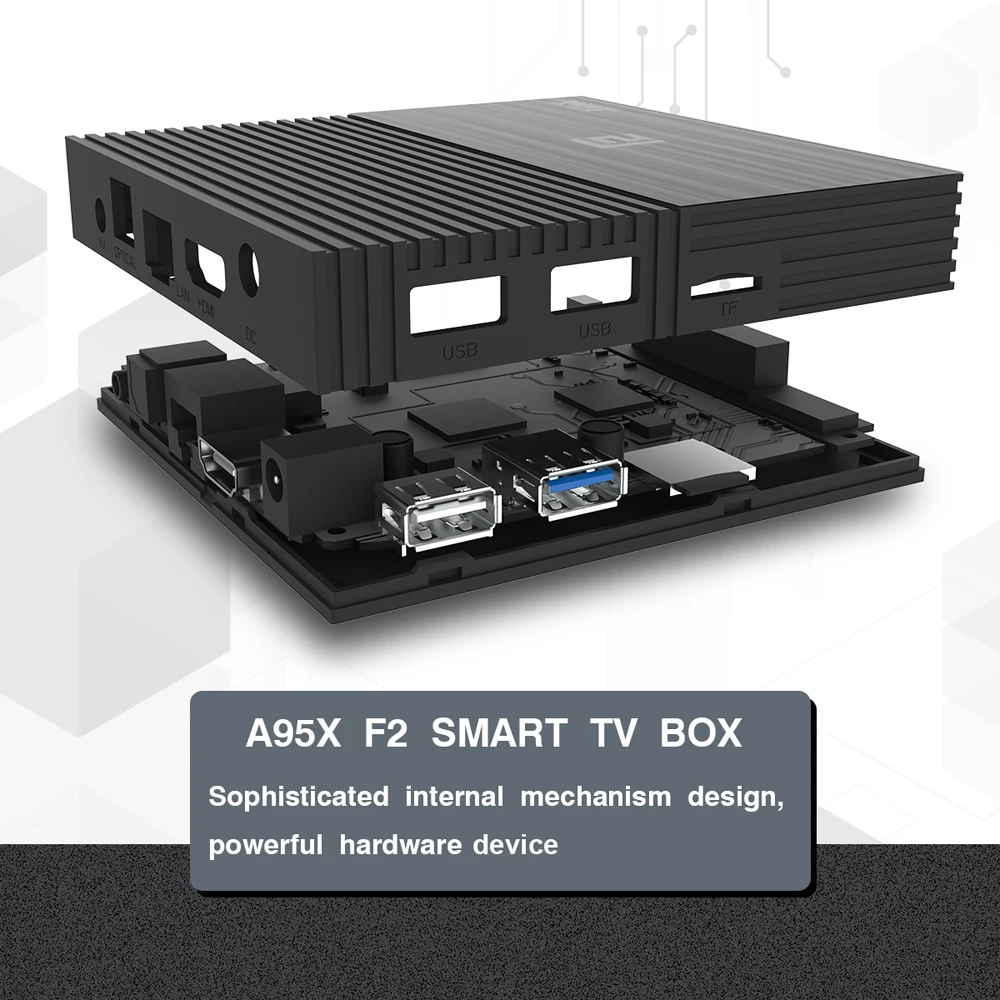 A95X F2 Android 9,0 смарт-медиа-плеер 4K 2,4G, Wi-Fi, A95XF2 set top TV Box Поддержка Смартфон Дистанционное Управление Amlogic S905X2 1080P