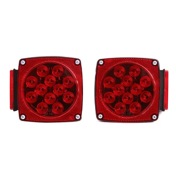 

12V Led Submersible Left And Right Trailer Lights Stop Tail Turn Signal Lights For Under 80 Inch Boat Trailer Truck Rv Marine-