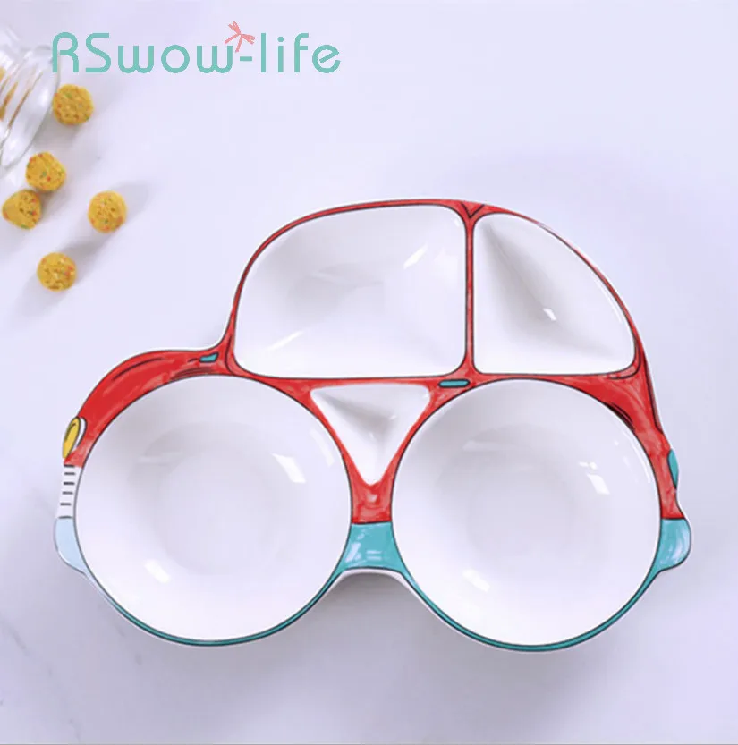 

Creative Car Ceramic Plate Cartoon Children's Plate Home Baby Tableware Breakfast Plate For Home Piatti Ceramica