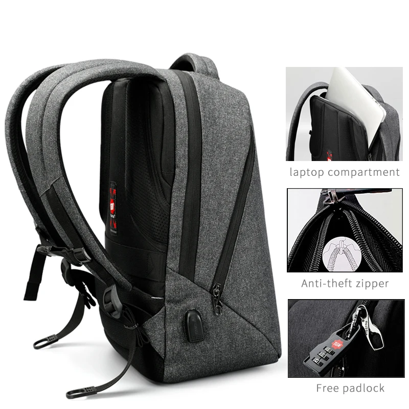  Tigernu Brand USB Charging Backpacks Men Light Slim Minimalist Fashion Women Backpack school bag 14