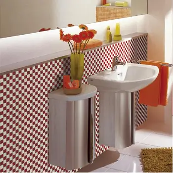 

Resistance Against Acid and Alkal Red Color Mirror Glass Mosaic Tile for Living Room Bathroom Wash Basin Home Decoration Tile