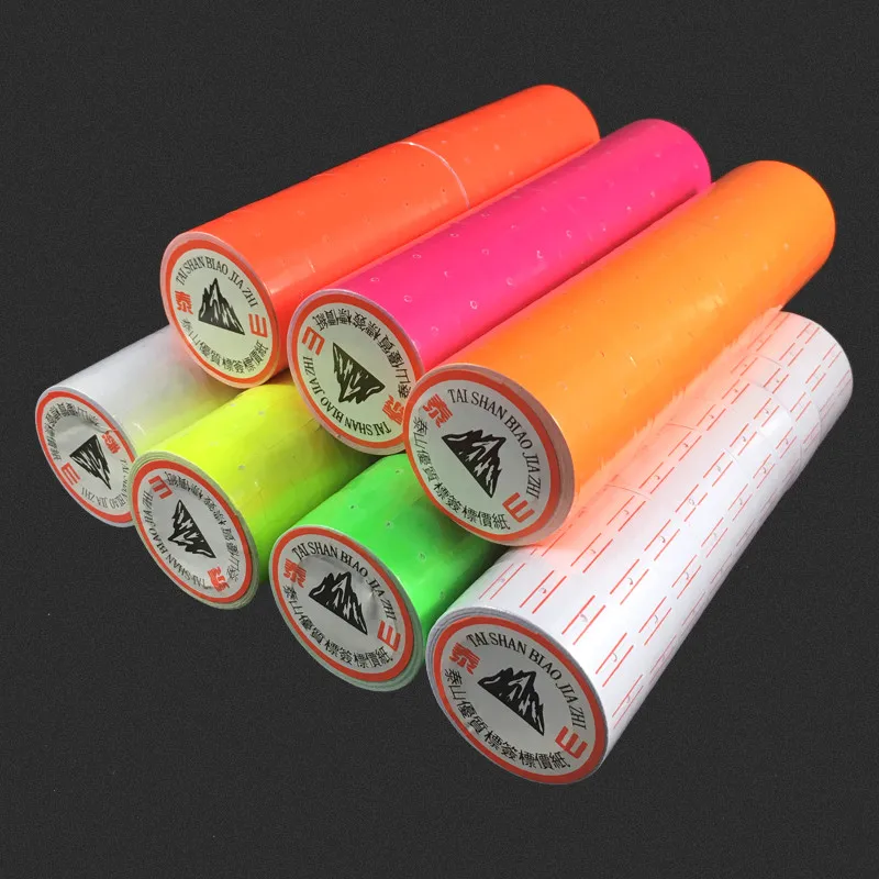 

Hot Sale 10 Rolls A Barrel 5000pcs Colorful Adhesive Price Labels Paper Tag Mark Sticker For MX-5500 Price Gun Labeller
