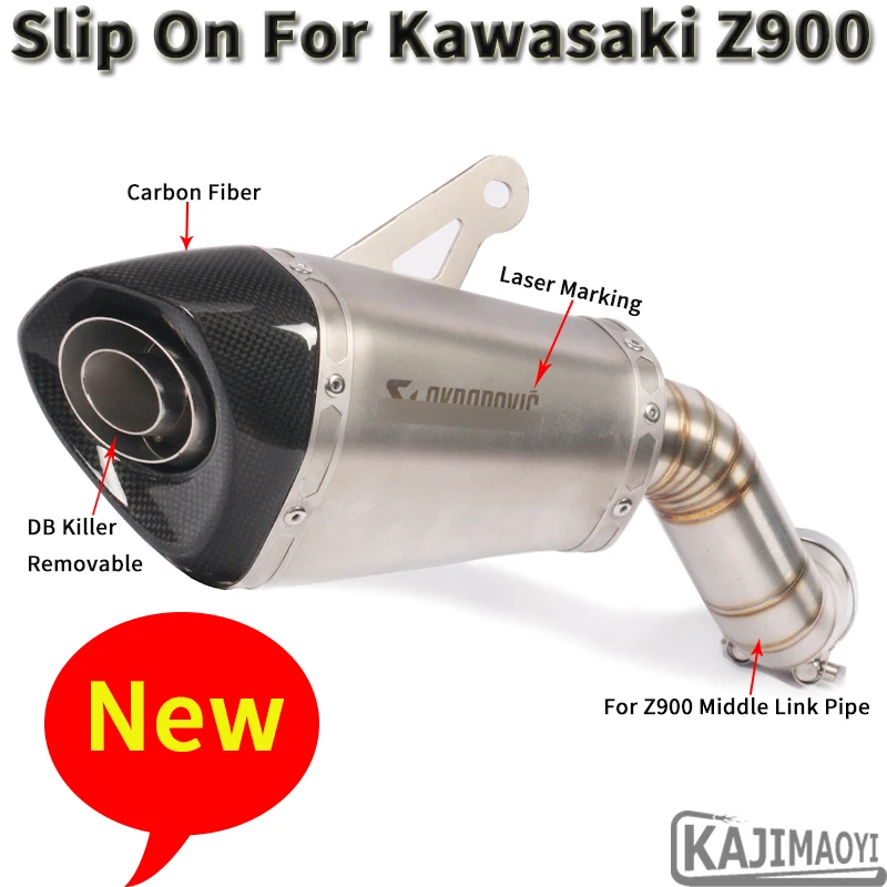 

Slip On For Kawasaki Z900 Ninja 900 2018 2019 2020 Motorcycle Exhaust Escape Modified Middle Link Pipe Carbon Muffler DB Killer