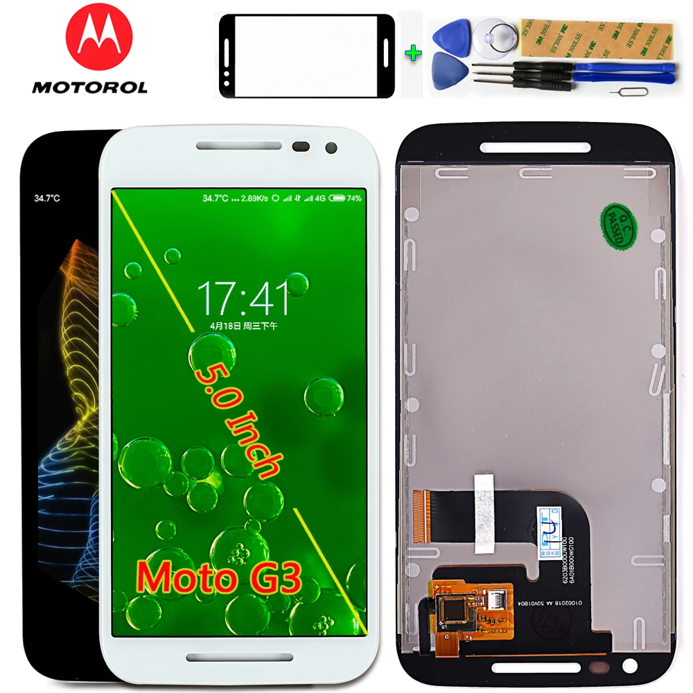 

Motorola MOTO G3 G 3rd Gen 5.0 inch LCD Display XT1544 XT1550 Touch Screen 1280*720 Digitizer Assembly Free Glassfilm Tools