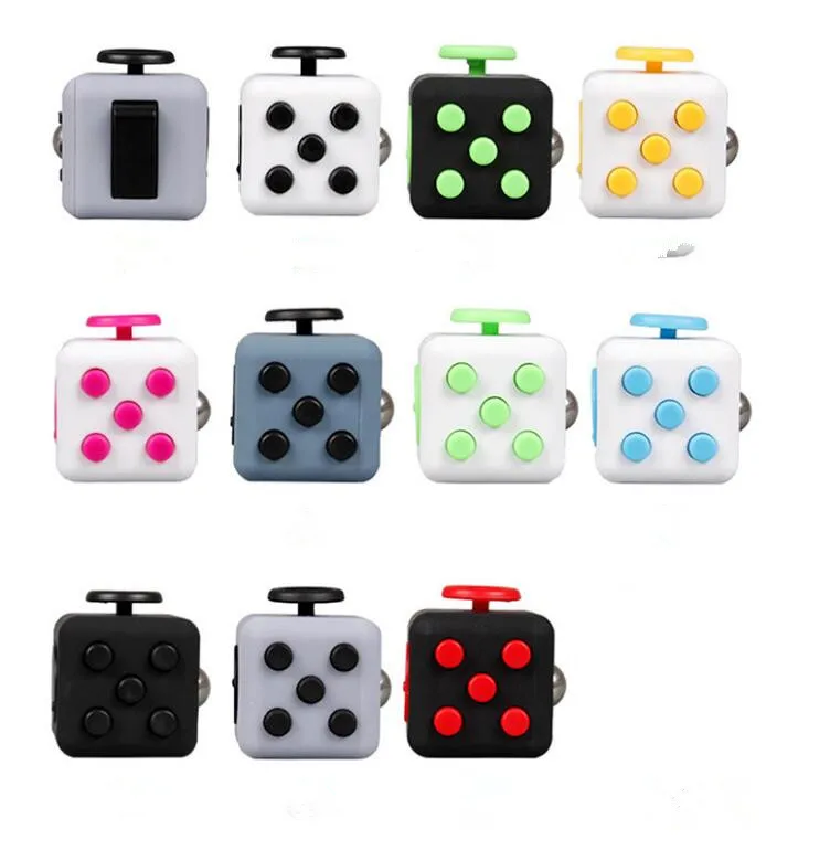 

Size 3.3*3.3cm Fidget Cube Toy A Viny Desk Spin Anti-stress Fidget Toy Gifts For Children Stress Wheel 11colos