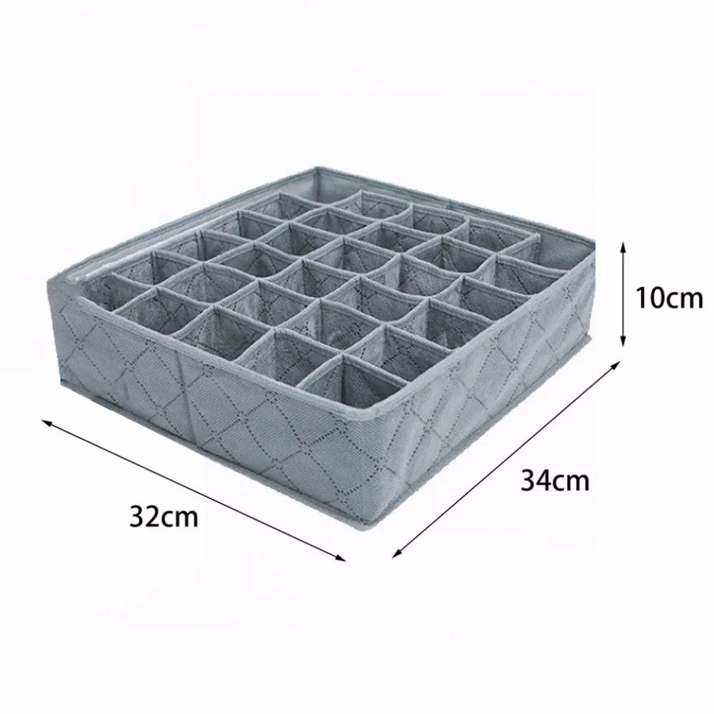 30 Cell Foldable Bamboo Charcoal Underwear Socks Drawer Organizer Storage Box Polypropylene Non-woven Seperate Box 11L