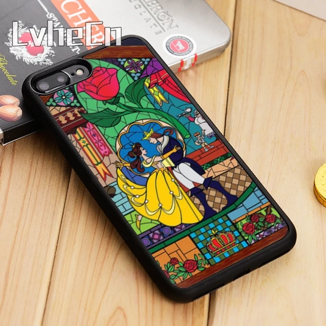 

LvheCn red rose stained glass beauty beast Phone Case Cover For iPhone 5s SE 6 6s 7 8 10 X Samsung Galaxy S6 S7 edge S8 S9 plus